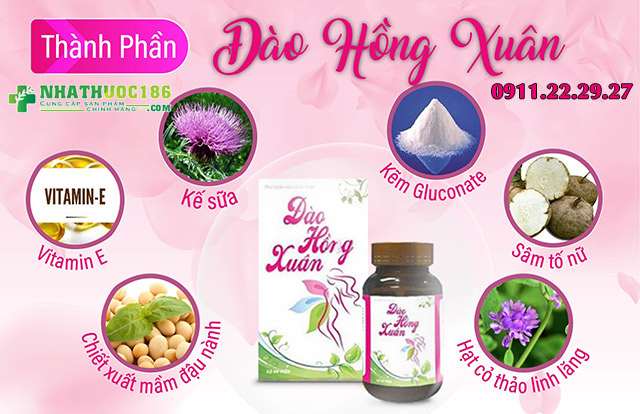 thành phần có trong sản phẩm đào hồng xuân