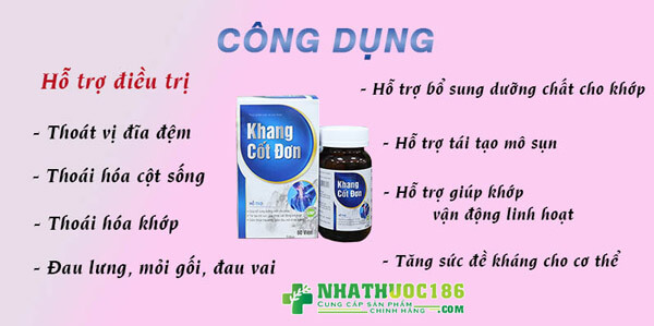 Công dụng của viên uống xương khớp Khang Cốt Đơn