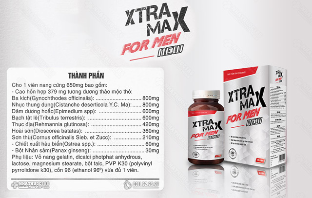 Xtramax for men thành phần chi tiết