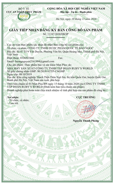 chứng nhận man plus