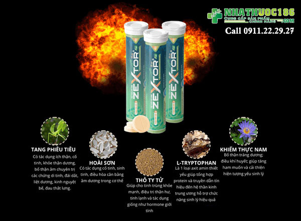 thành phần viên sủi zextor