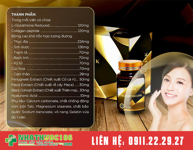 thành phần của sản phẩm Collagen Haulink