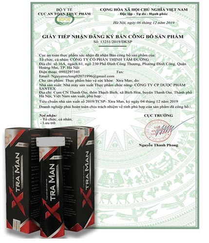 xtraman chứng nhận