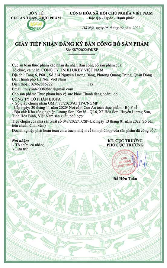 thanh dáng hoàn chứng nhận