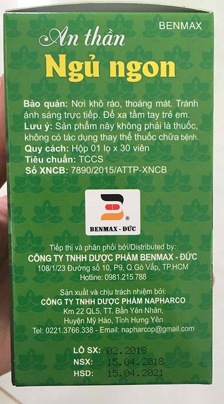 an thần ngủ ngon benmax có tốt không