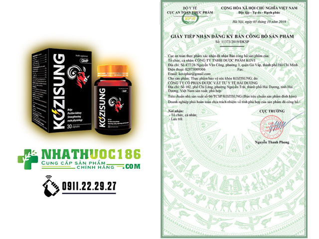 kozisung chứng nhận