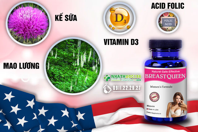 Thành phần của viên uống Breast Queen