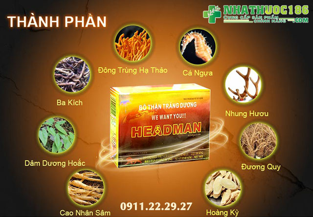 thành phần có trong sản phẩm headman