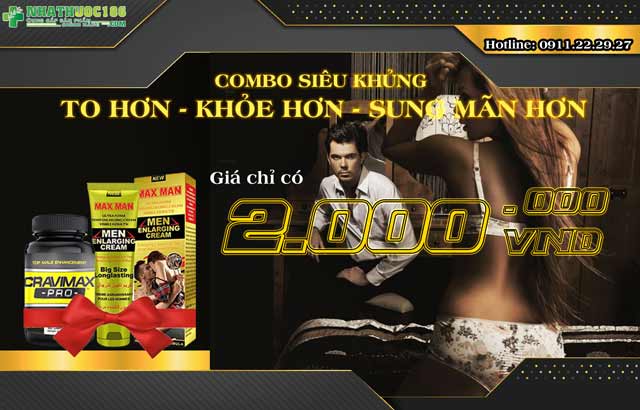 Giới thiệu combo Cravimax và Max Man Cream