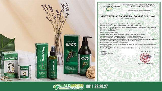 Giấy công bố ba sản phẩm Tóc Haco