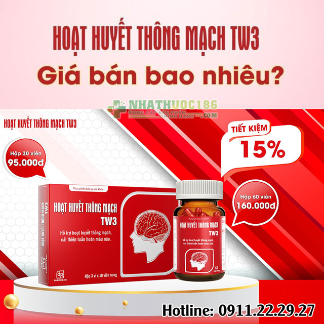 Mua Hoạt Huyết Thông Mạch TW3 Chính Hãng Ở Đâu? Liên Hệ Nhà Thuốc 186