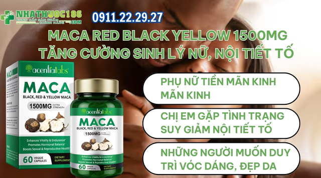 Maca Red Black Yellow 1500mg là gì