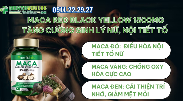 Thành phần Maca Red Black Yellow 1500mg