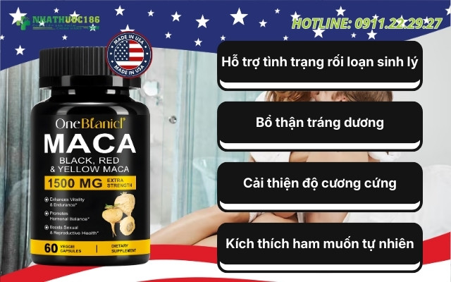 Công dụng của Maca Black Red Yellow 1500mg