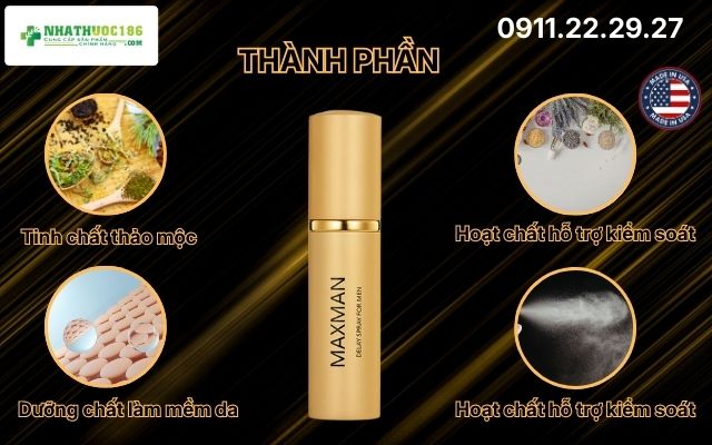 Thành phần có trong Maxman Delay Spray