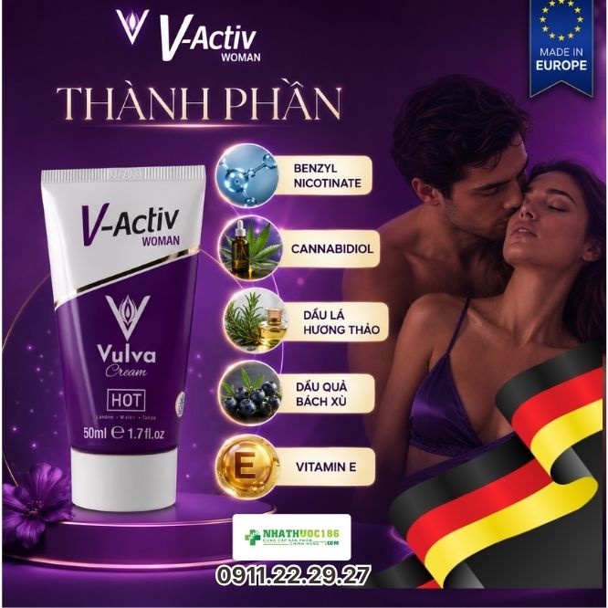 Thành Phần Gel Tăng Cực Khoái Activ Woman Vulva Cream