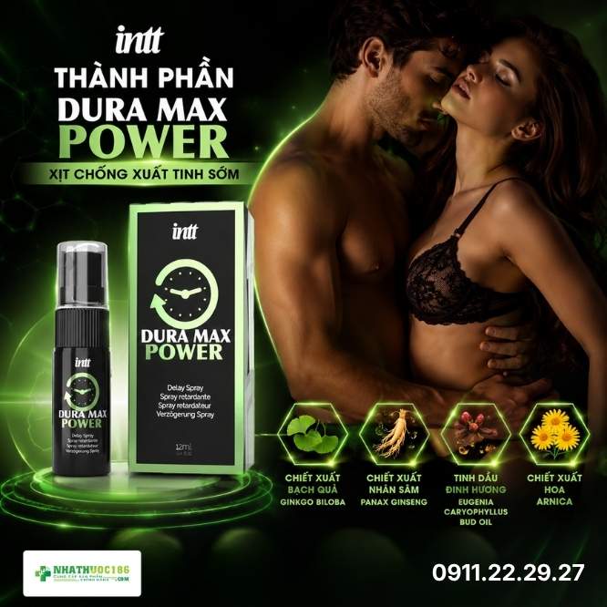 Thành Phần Xịt Kéo Dài Thời Gian Quan Hệ Dura Max Power Delay Spray