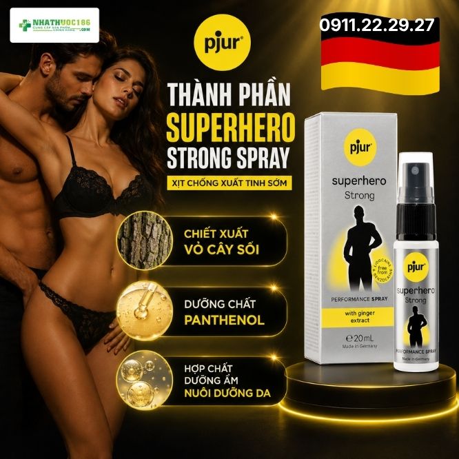 Thành phần Xịt Kéo Dài Thời Gian Superhero Strong Spray