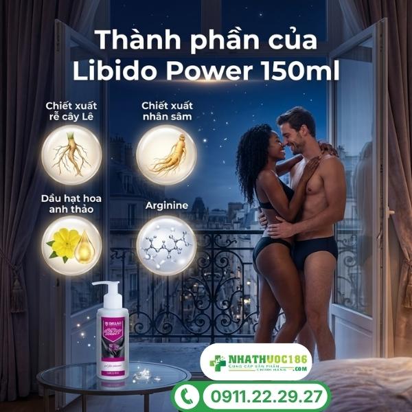 Thành phần tự nhiên trong gel Libido Power 150ml