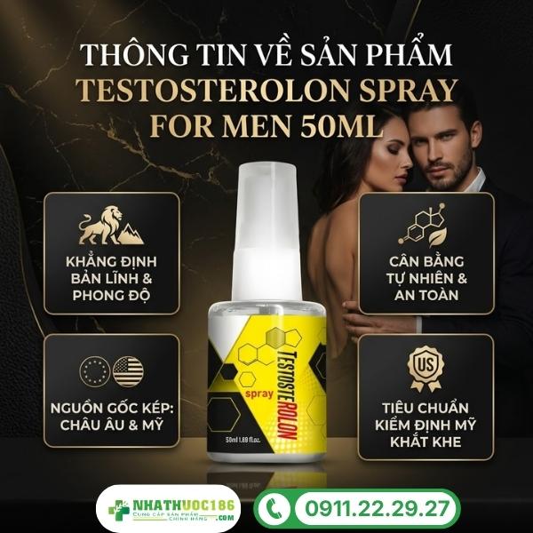 Giới thiệu sản phẩm Testosterolon Spray For Men 50ml