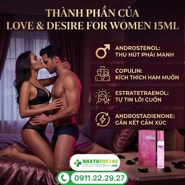 Thành phần tự nhiên trong nước hoa Love & Desire For Women 15ml