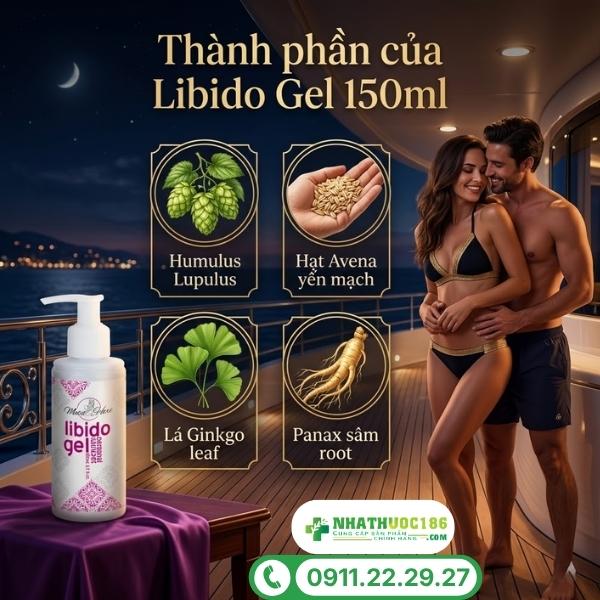 Thành phần tự nhiên trong gel Libido Gel 150ml