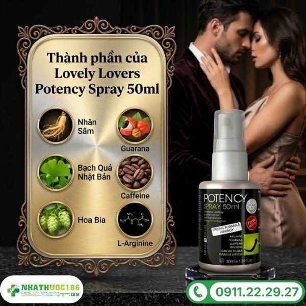 Thành phần tự nhiên trong nước xịt Lovely Lovers Potency Spray 50 ml