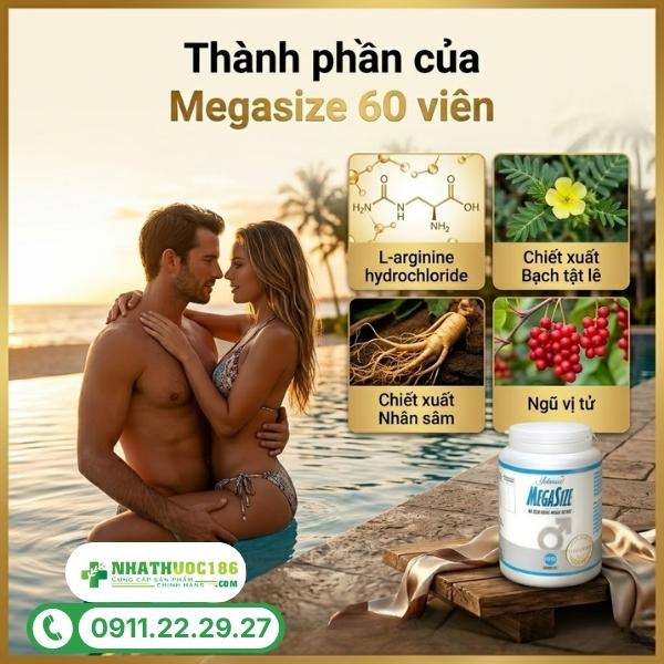 Thành phần tự nhiên trong viên uống Megasize 60 viên
