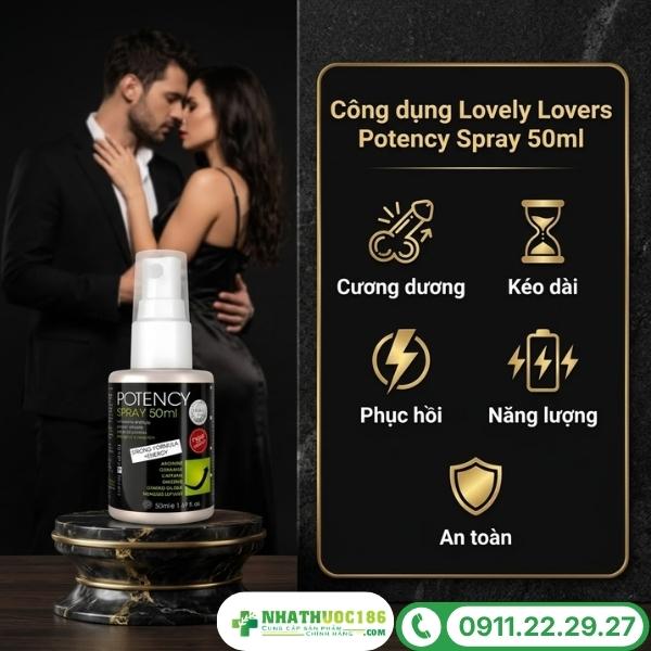 Công dụng vượt trội của nước xịt Lovely Lovers Potency Spray 50 ml