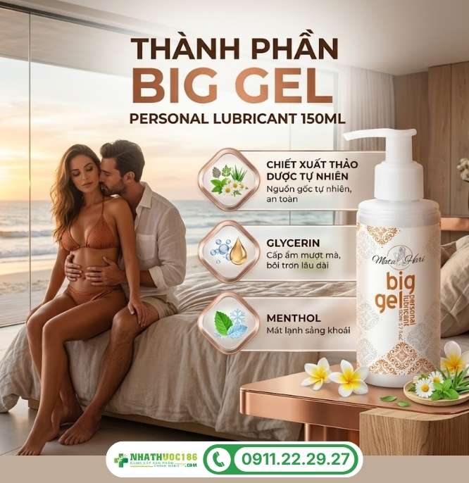 Thành phần tự nhiên có trong Big Gel Personal Lubricant 150ml