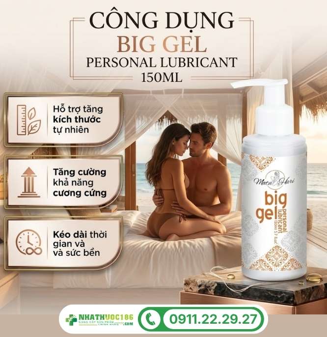 Công dụng vượt trội của Big Gel Personal Lubricant 150ml