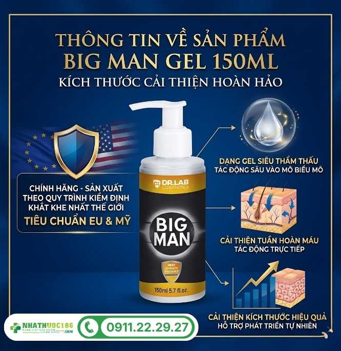 Giới thiệu sản phẩm Big Man Gel 150ml