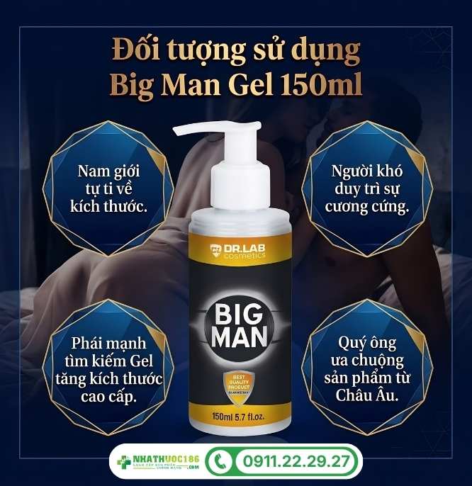 Đối tượng sử dụng Big Man Gel 150ml