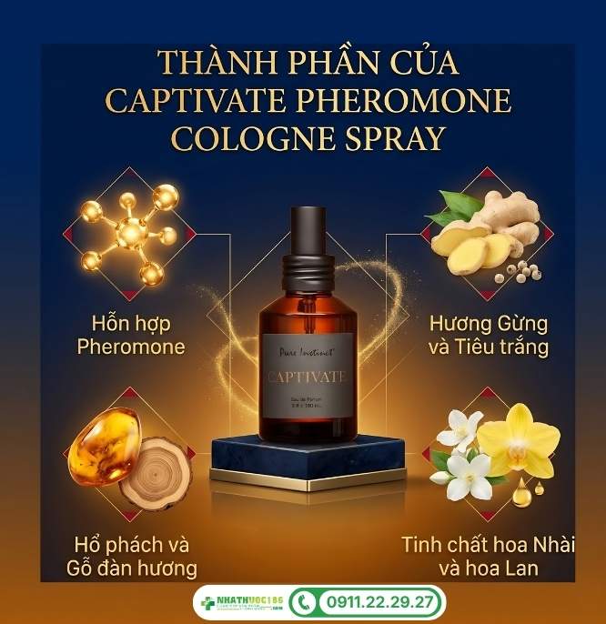 Thành phần tinh chất trong nước hoa Captivate Pheromone Cologne Spray