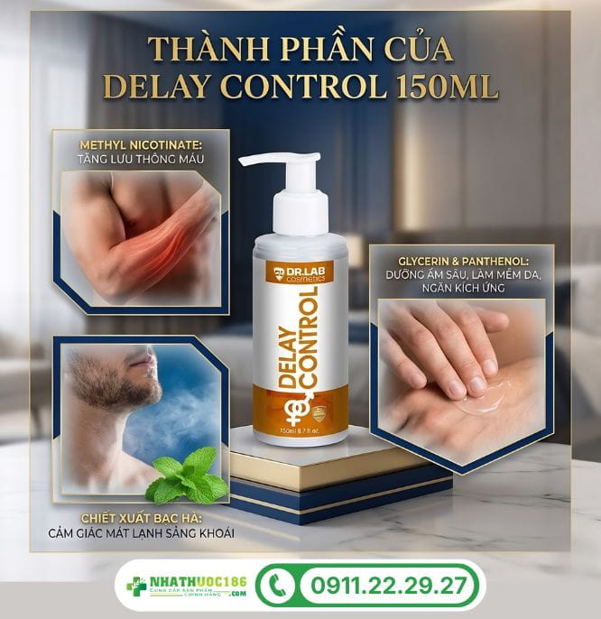 Thành phần của gel bôi Delay Control 150ml