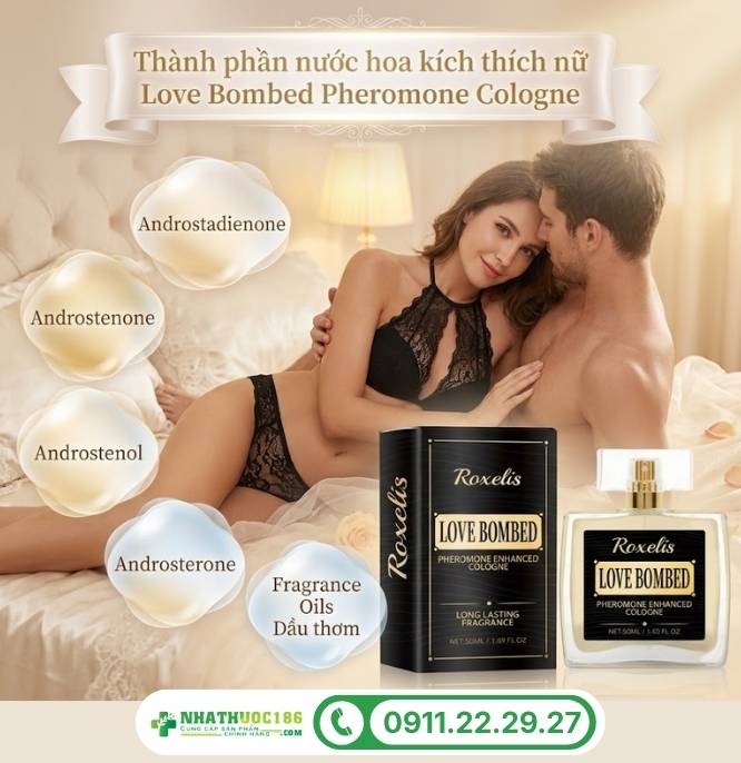 Thành phần tinh tế trong nước hoa quyến rũ Love Bombed Pheromone Cologne