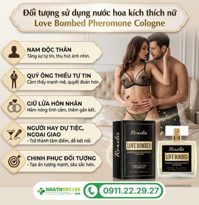 Đối tượng nên sử dụng nước hoa thu hút phái đẹp Love Bombed Pheromone Cologne