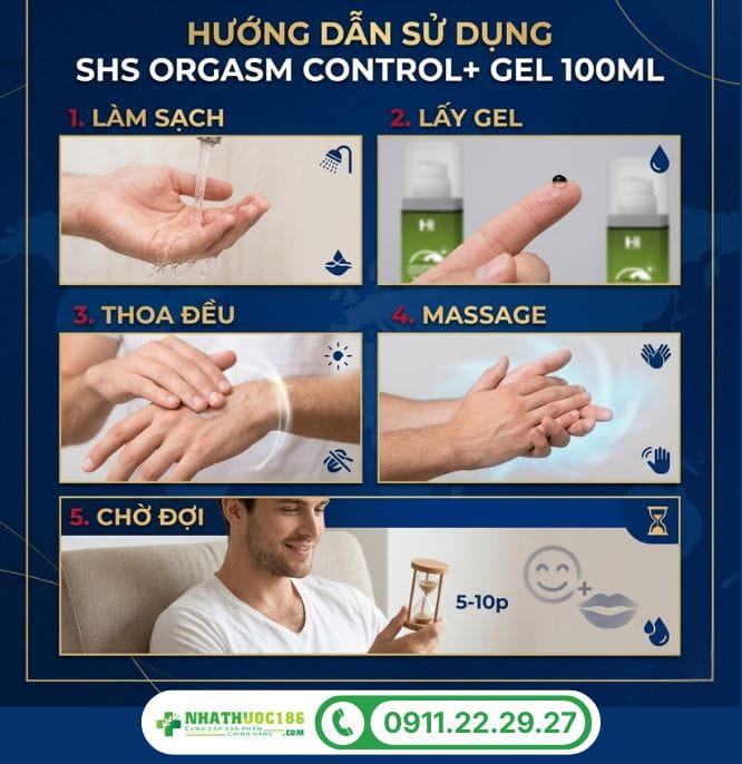 Hướng dẫn sử dụng gel bôi Orgasm Control+ Gel 100ml đúng cách