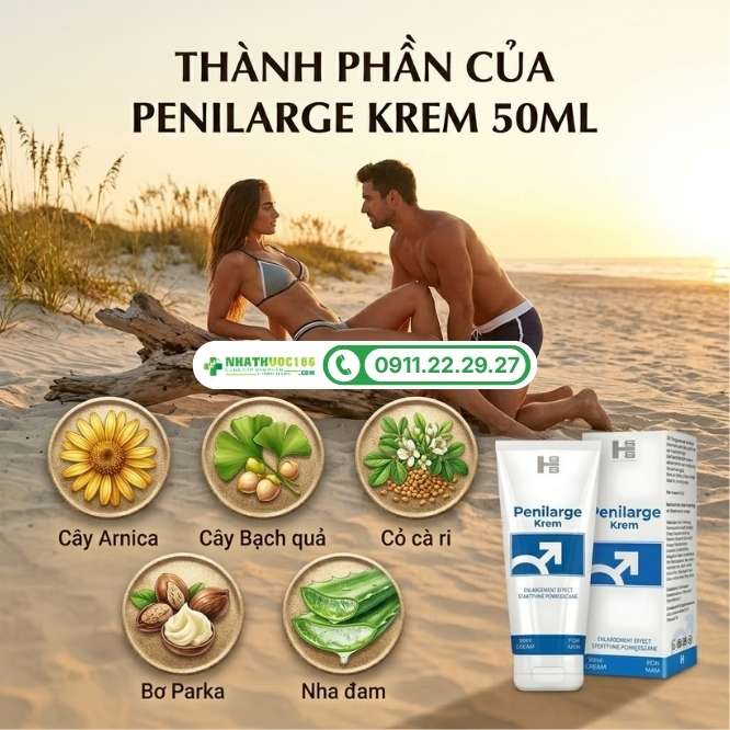 Thành phần ưu việt có trong Penilarge Krem 50ml