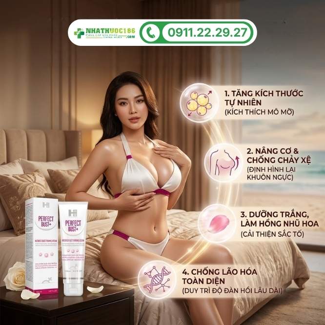 Công dụng gel làm tăng kích thước vòng ngực Perfect Bust+ 150ml