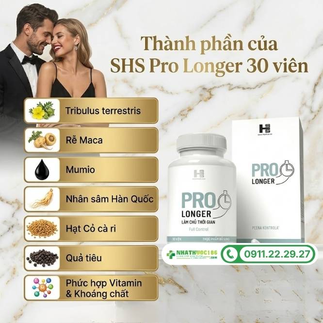 Thành phần có trong SHS Pro Longer 30 Viên