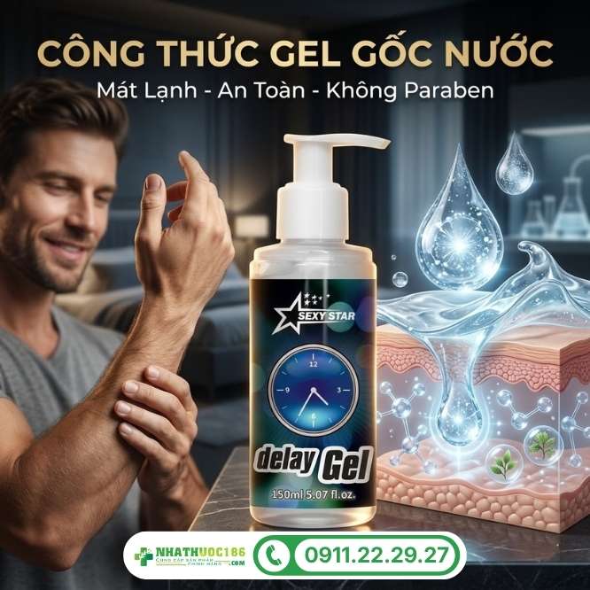 Thành phần của gel chống xuất tinh sớm Sexy Star Delay Gel 150ml