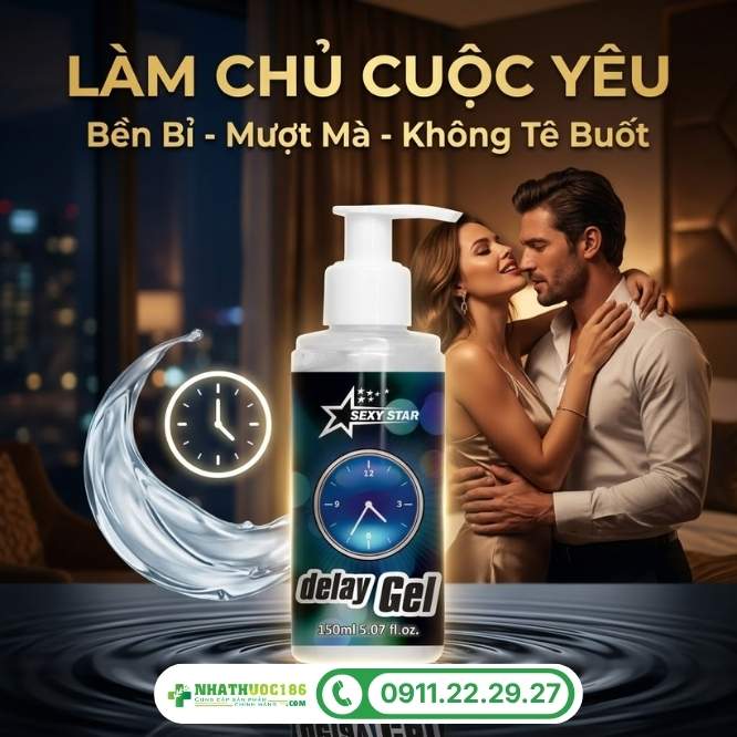 Công dụng của gel chống xuất tinh sớm Sexy Star Delay Gel 150ml