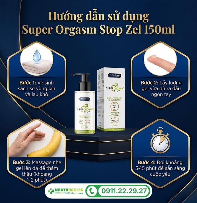 Hướng dẫn sử dụng gel bôi Super Orgasm Stop Zel 150ml đúng cách